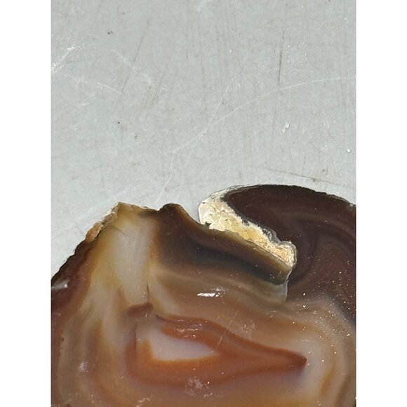 Polished Banded Agate Slice With Natural Edges & Earthy Tones READ - Picture 10 of 10